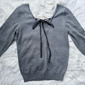 ANGEL OF THE NORTH Anthropologie Torie Bow Tie Back Sweater Balletcore M